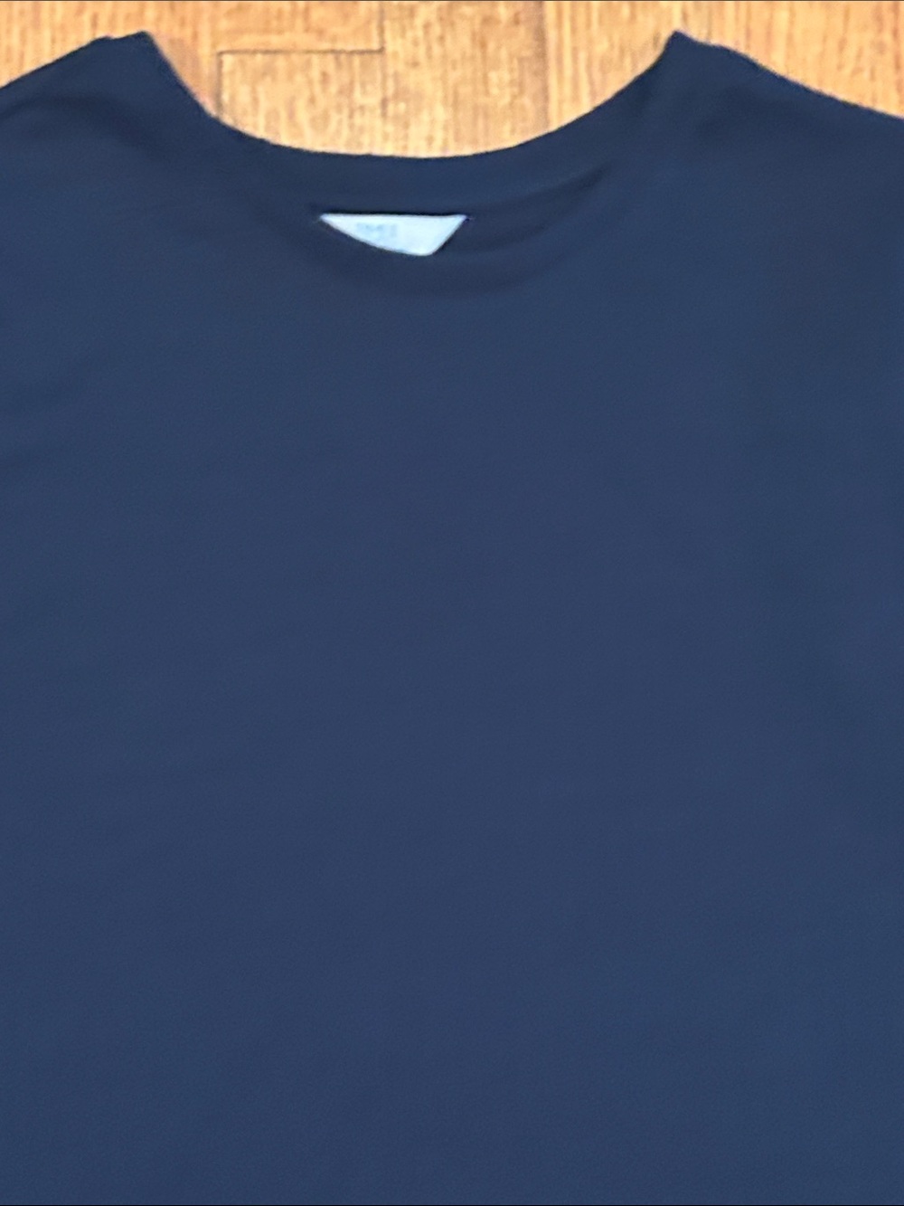 Time and Tru Navy Ruffle Cap-Sleeve Ribbed Top Size Medium - Picture 2 of 8